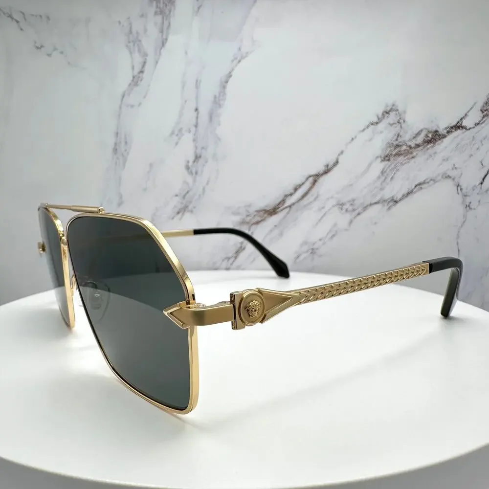 NEW VERSACE Gold Metal Sunglasses